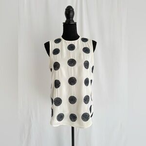 NWT H&M Embroidered Polka Dot Sleeveless Blouse